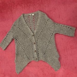 Anthro moth sweater asymmetrical small taupe